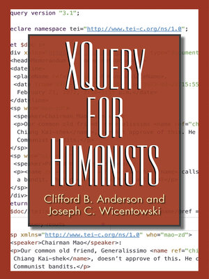 cover image of XQuery for Humanists